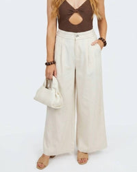 Heyson - High Rise Wide Leglinen Trousers