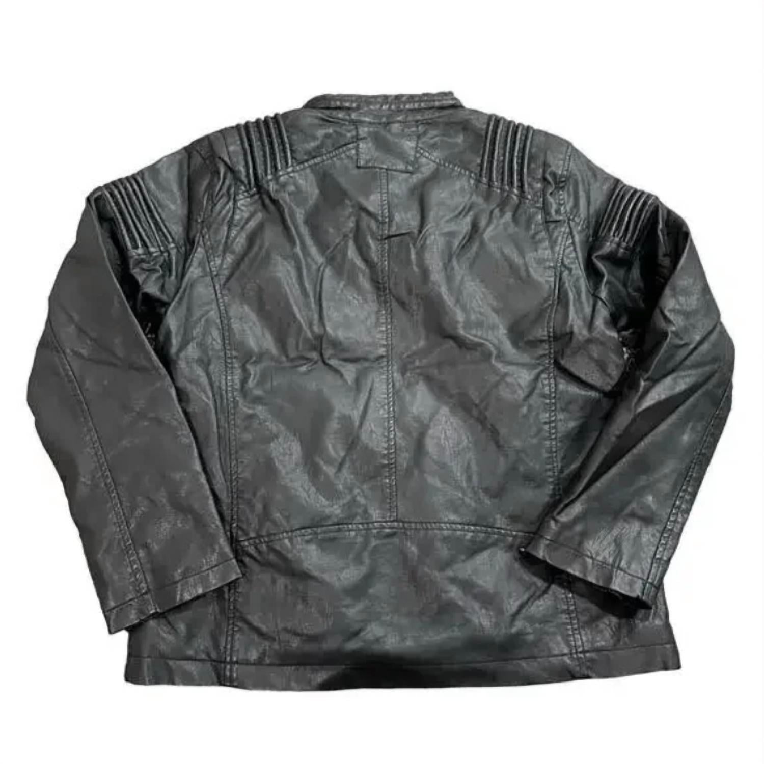 David Outerwear - Men’s Faux Leather Moto Jacket