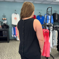 Umgee - Linen Scallop Hem Sleeveless Top