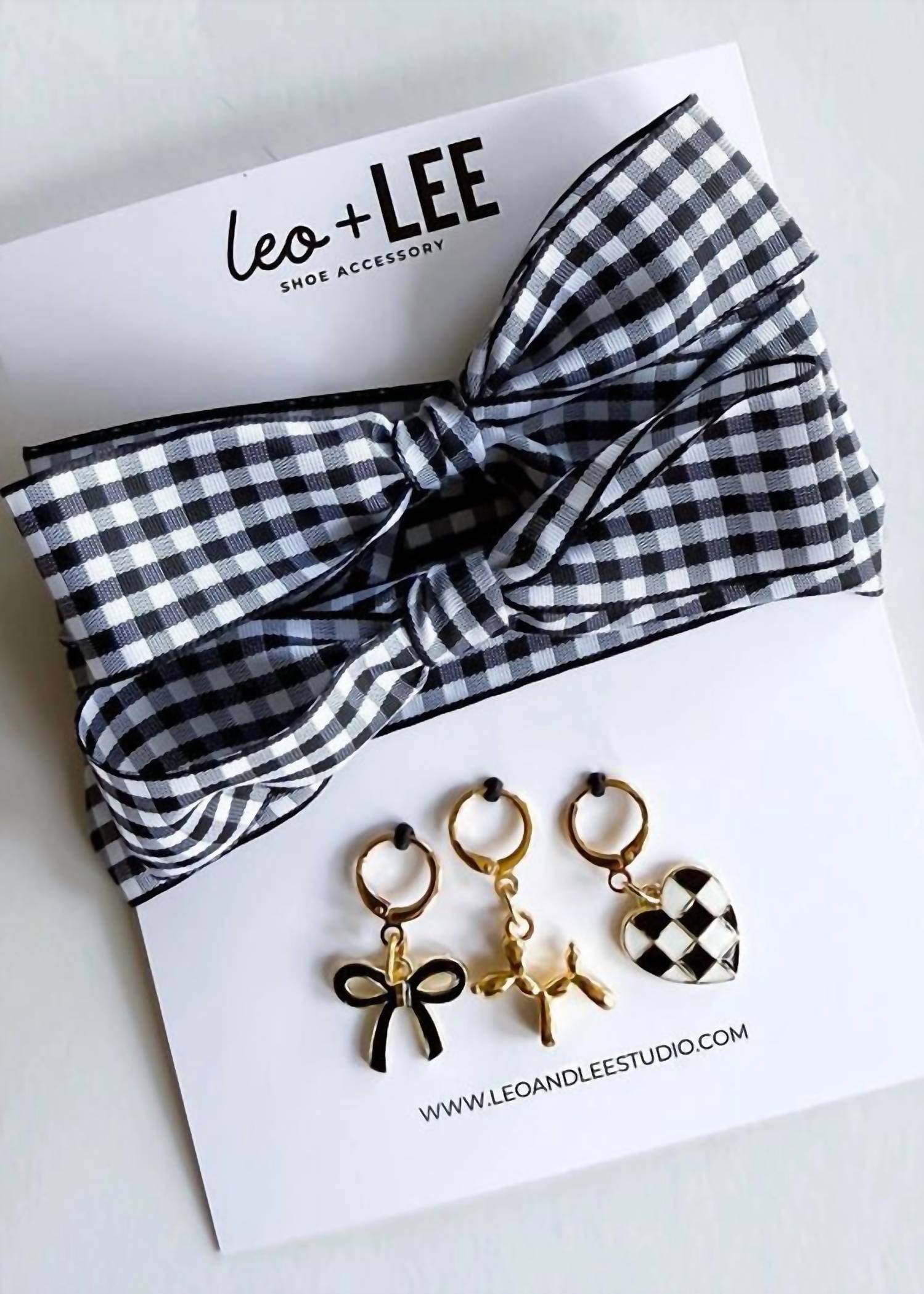 Leo & Lee Studio - Women's Gingham Shoelace Charm Set