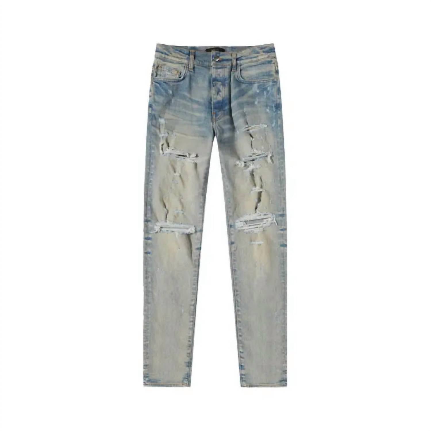 Amiri Men's Thrasher Plus Distressed Jeans in clay indigo - men's jeans