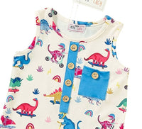 Pete + Lucy - Boys Dino Party Infant Romper