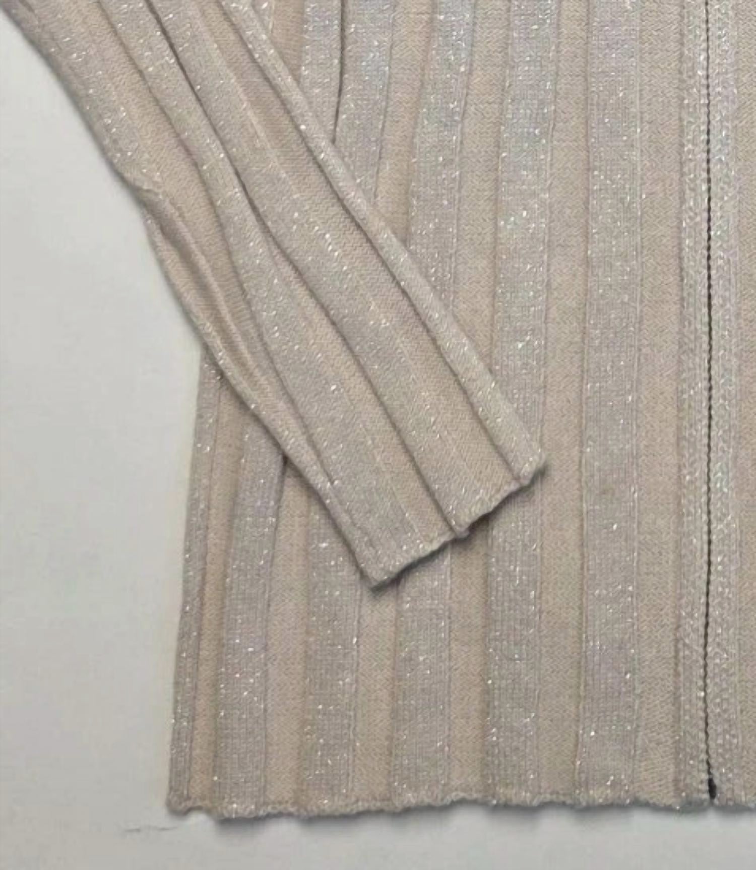 Pure Amici - Women's Ribbed Zippered Sweater