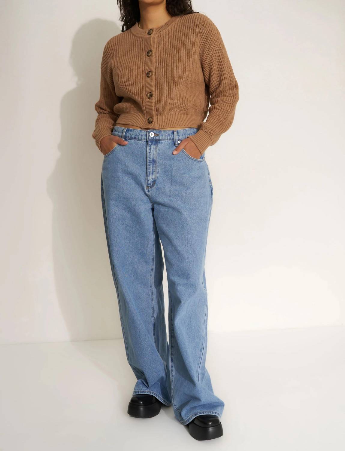 Callahan Cropped Cardigan in camel - women's cardigan