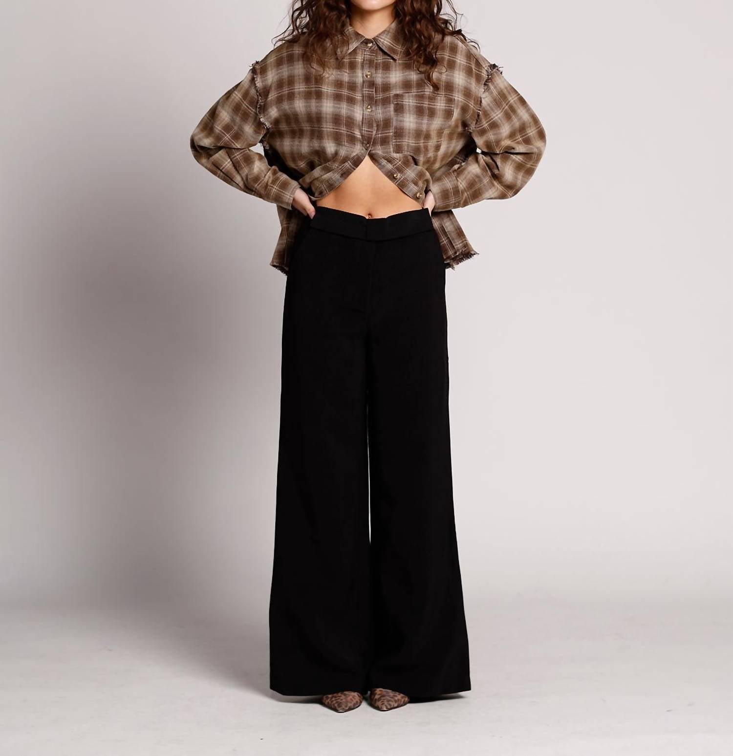 Maude Stevie Wide Leg Pants in black - women's pants