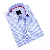 Eight X - Jacquard Button Down Shirt With Small Checkered Trim