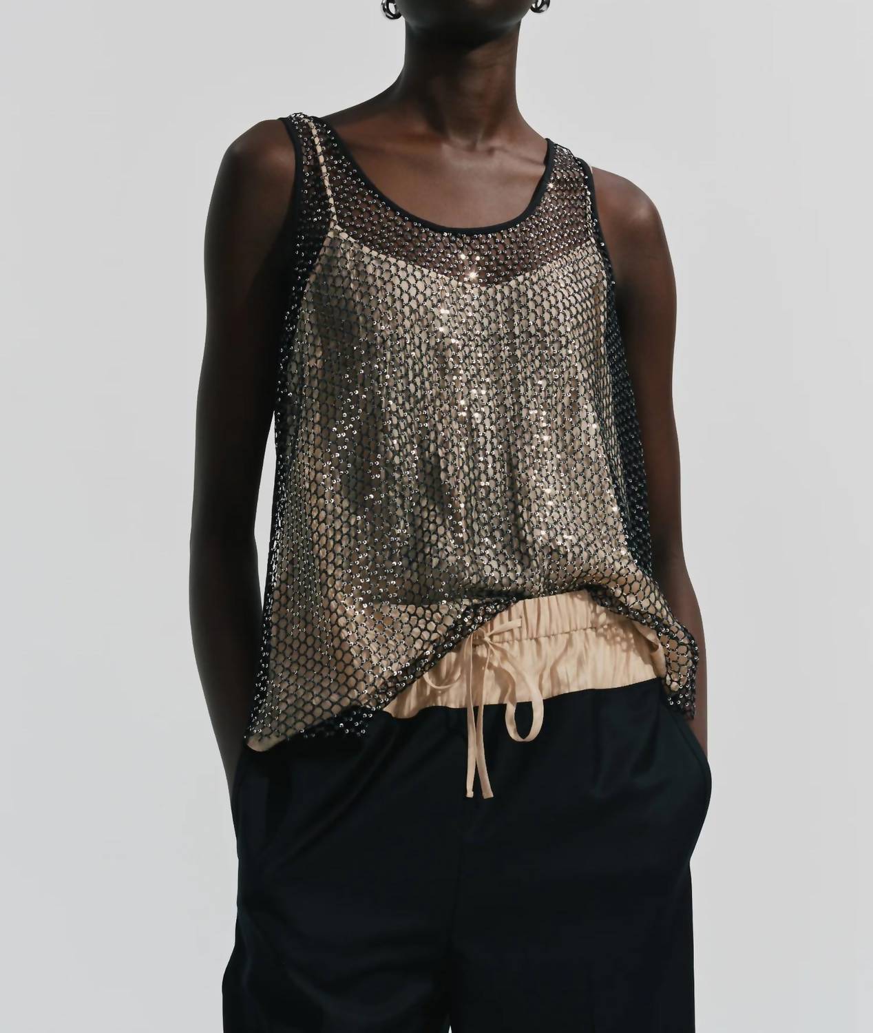 Saint Art - Menton Mesh Sequin Tank Top