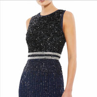 Mac Duggal - Women's Sequin Beaded Waist Midi Sheath Dress