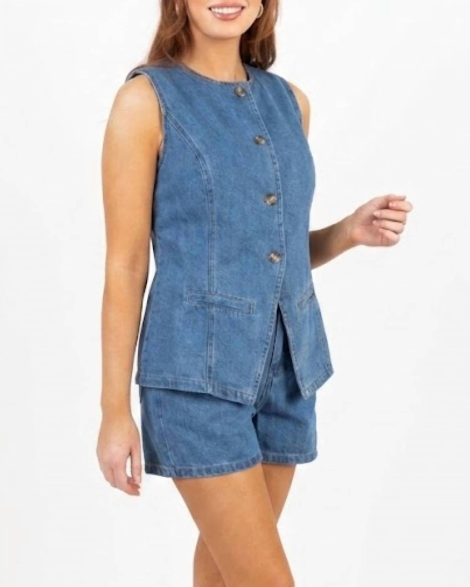 Karlie - Sleeveless Denim Set