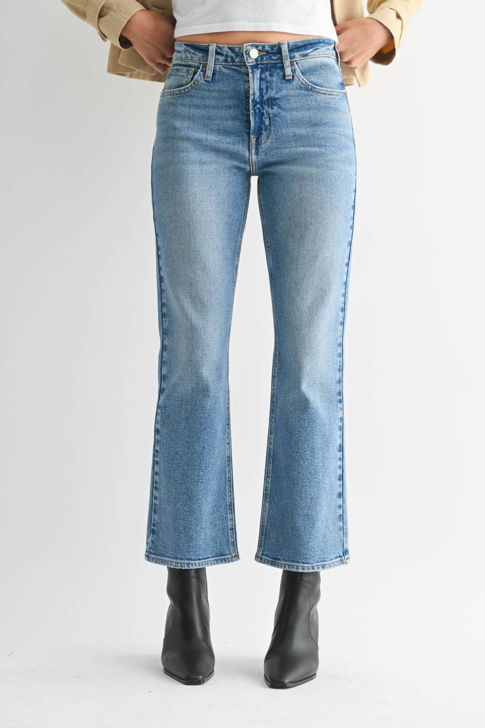 Just Black Denim - Slim Cropped Bootcut Jeans