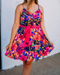 Joy Joy - Spagetti Strape Flounce Hem Dress