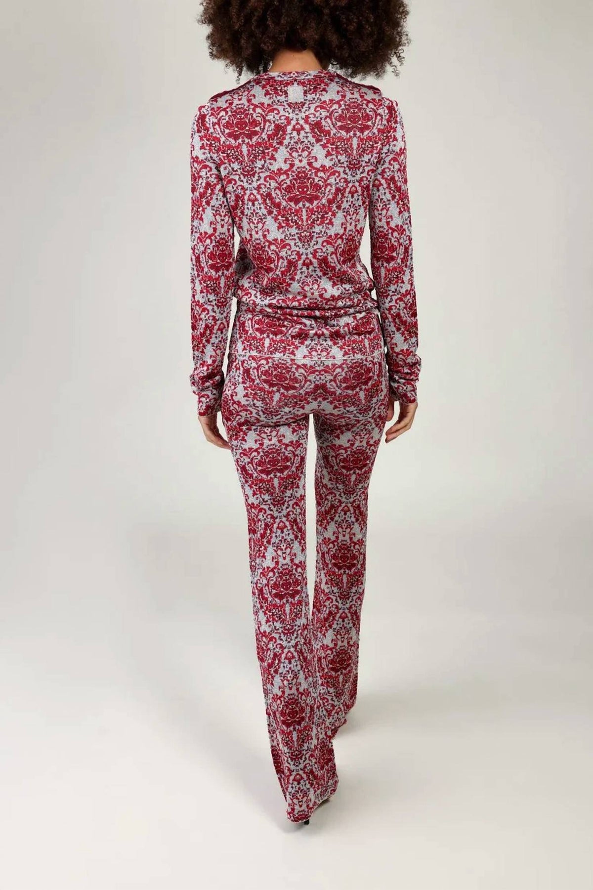 Rabanne - Jersey Knit Long Sleeve Paisley Top