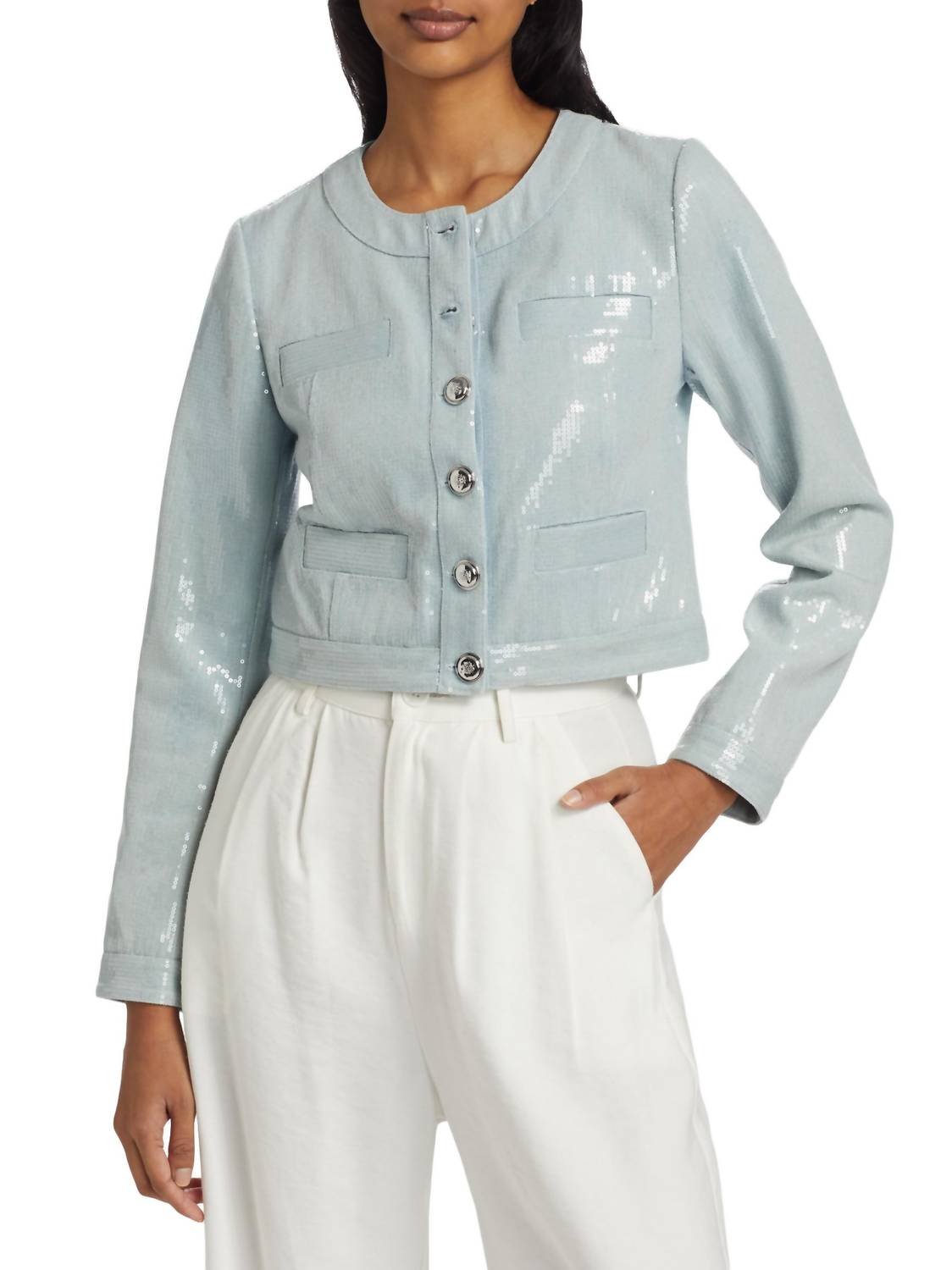 Derek Lam 10 Crosby - Penny Cropped Sequin Jacket
