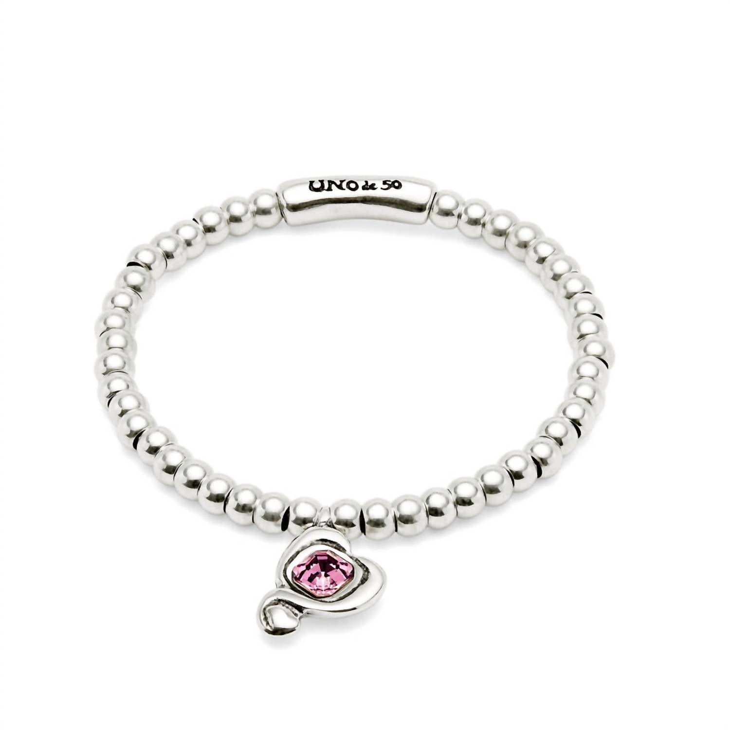 Unode50 - Women's Beaded Stretch Heart Bracelet