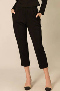 P.CILL Lou Waist Band Ankle Pants in black - women's pants