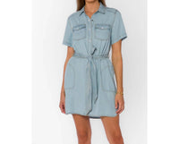 Velvet Heart Aprille Glendora Mini Dress in faded blue - women's dress