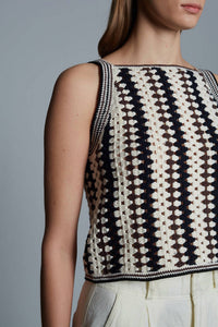 Eleven Six - Crochet Vertical Stripe Tank Top