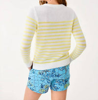 Lilly Pulitzer Kelsa Crewneck Sweater in resort white stay sunny embroidery - women's sweater - alternate view
