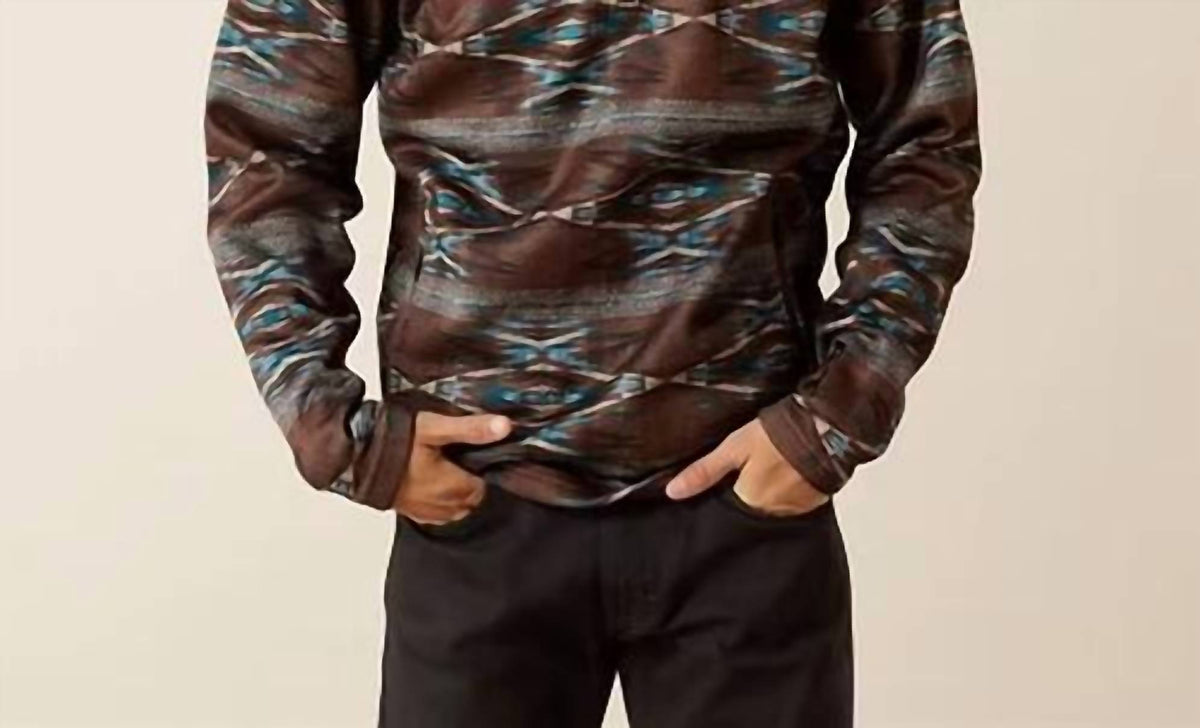 Ariat - Caldwell Logo 1/4 Zip Southwest Sweater