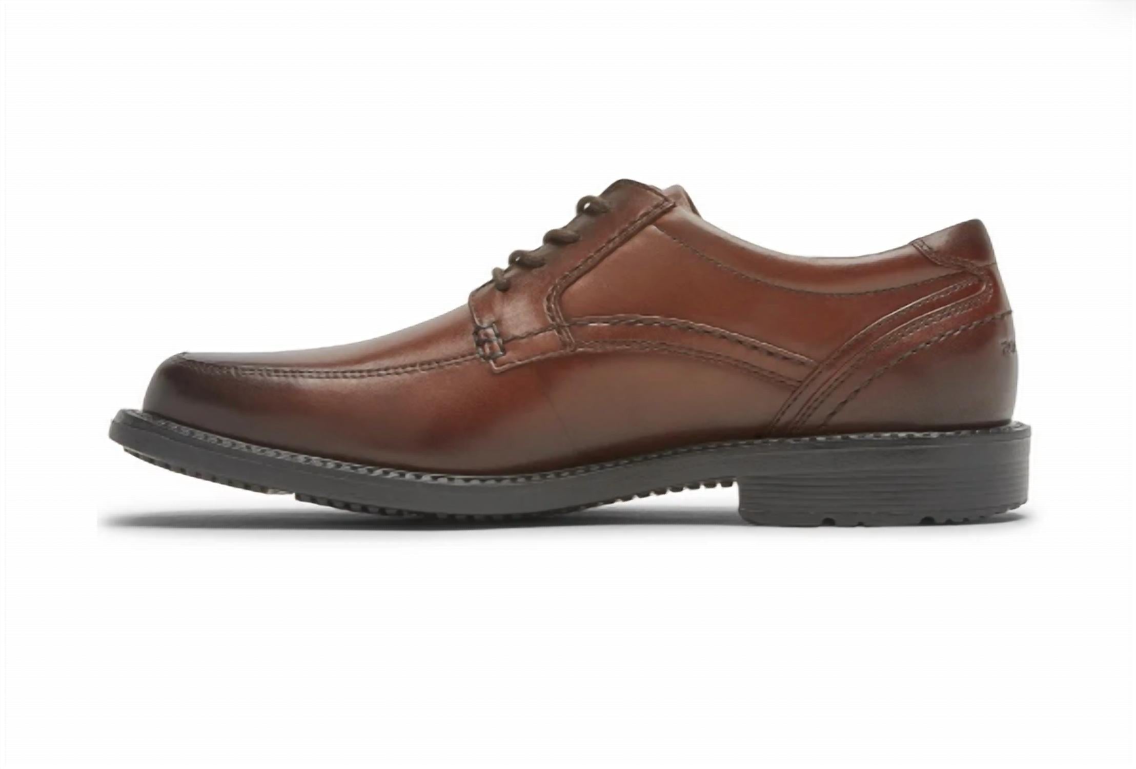 ROCKPORT Men's Apron Toe Shoe in tan 1 - men's shoe - detail view