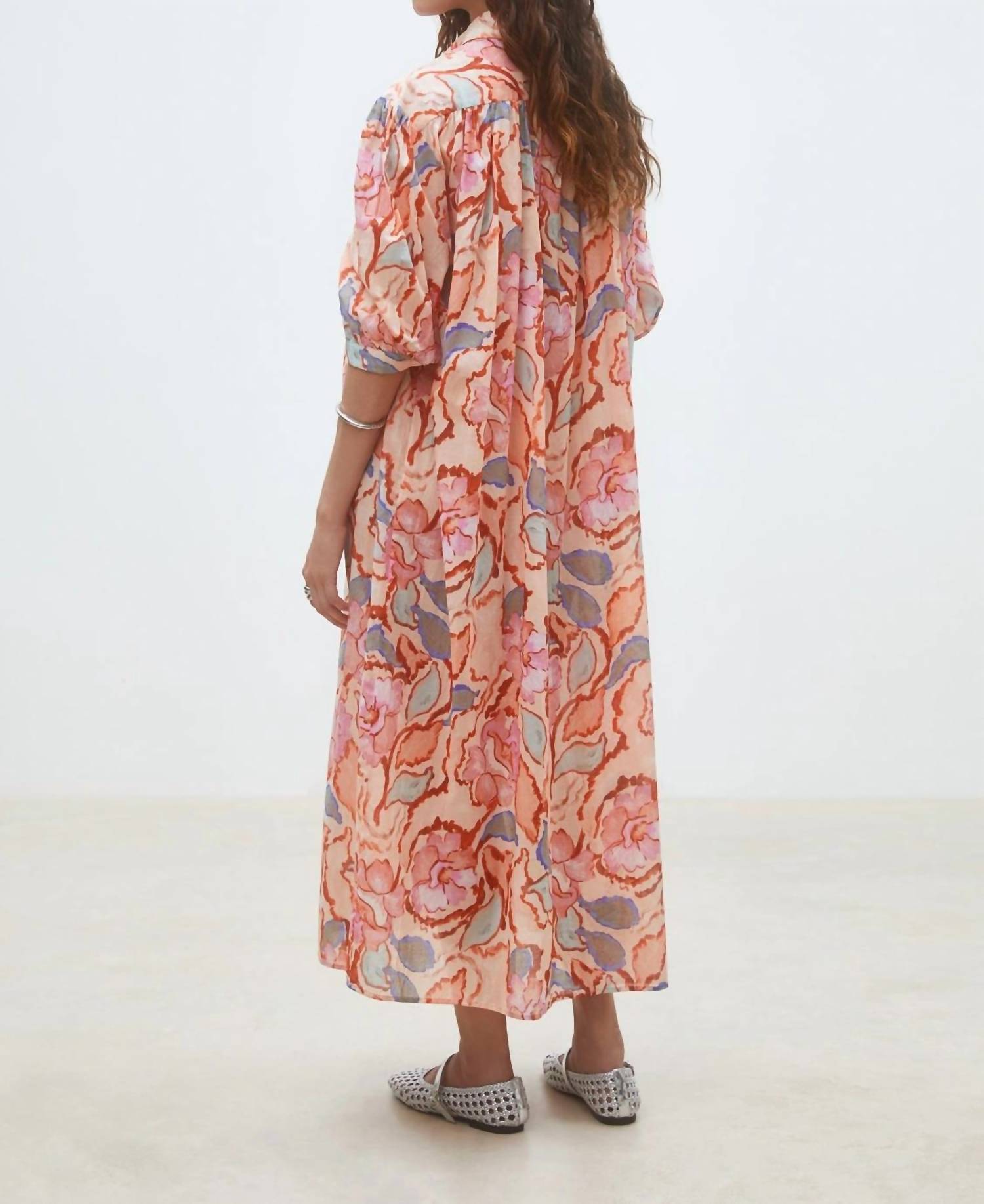 Suncoo - Cadix Floral Maxi Shirt Dress