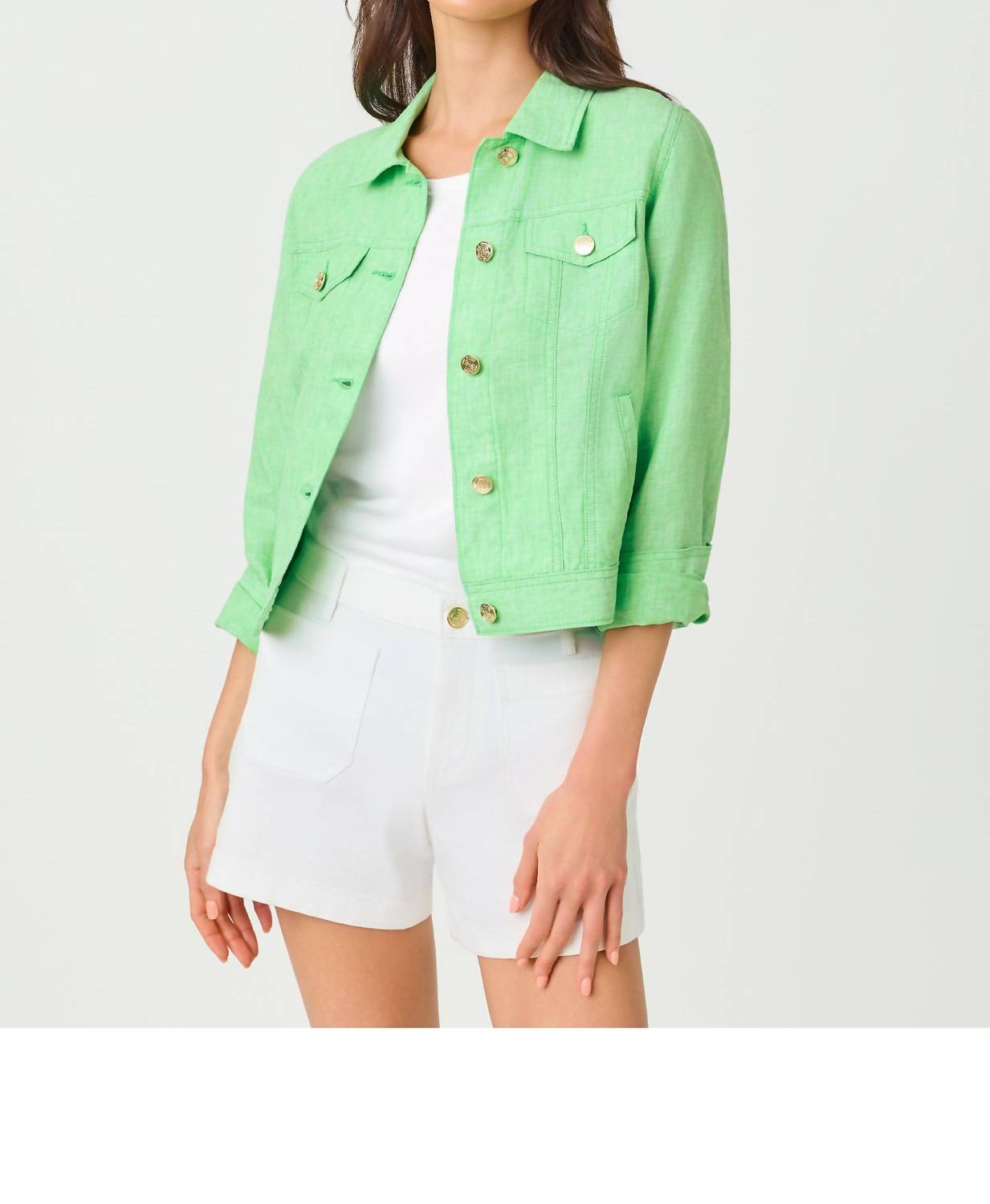 Lilly Pulitzer Seaspray Linen Jacket in jackfruit - women's jacket - view 4