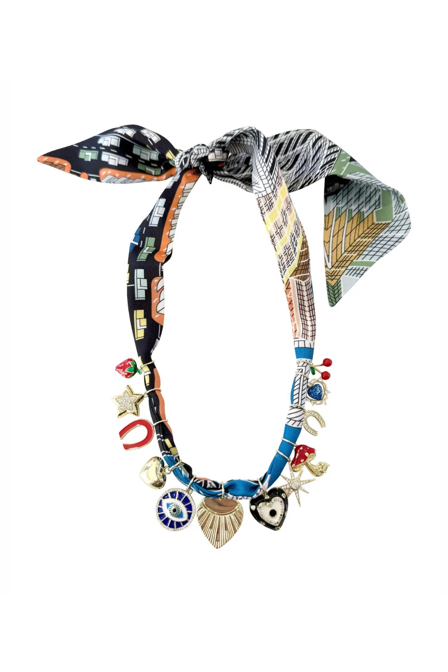 Gemelli - Women's Scarf Charm Necklace