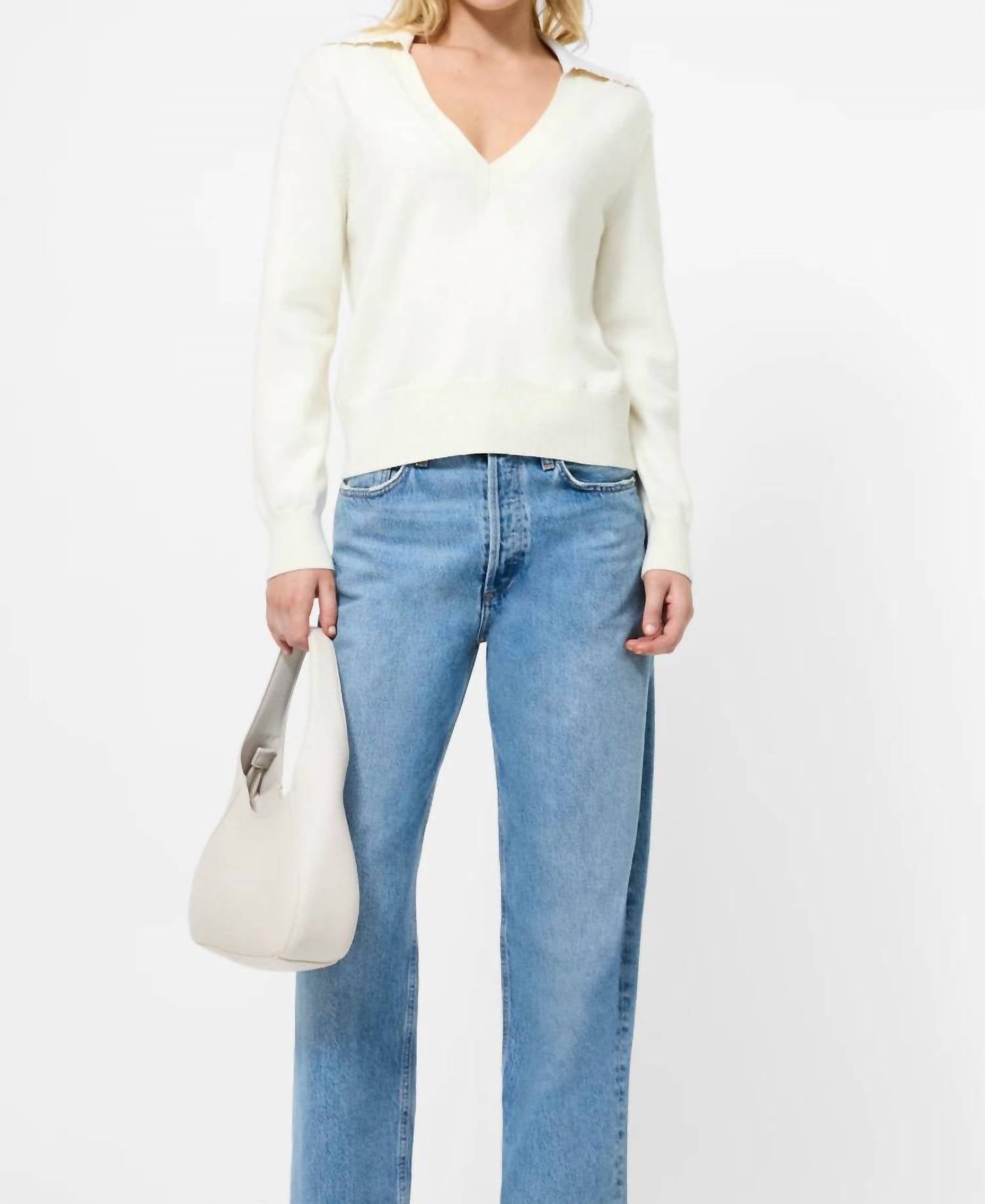 FRENCH CONNECTION Sloane Pearl Sweater in porcelain cream - women's sweater