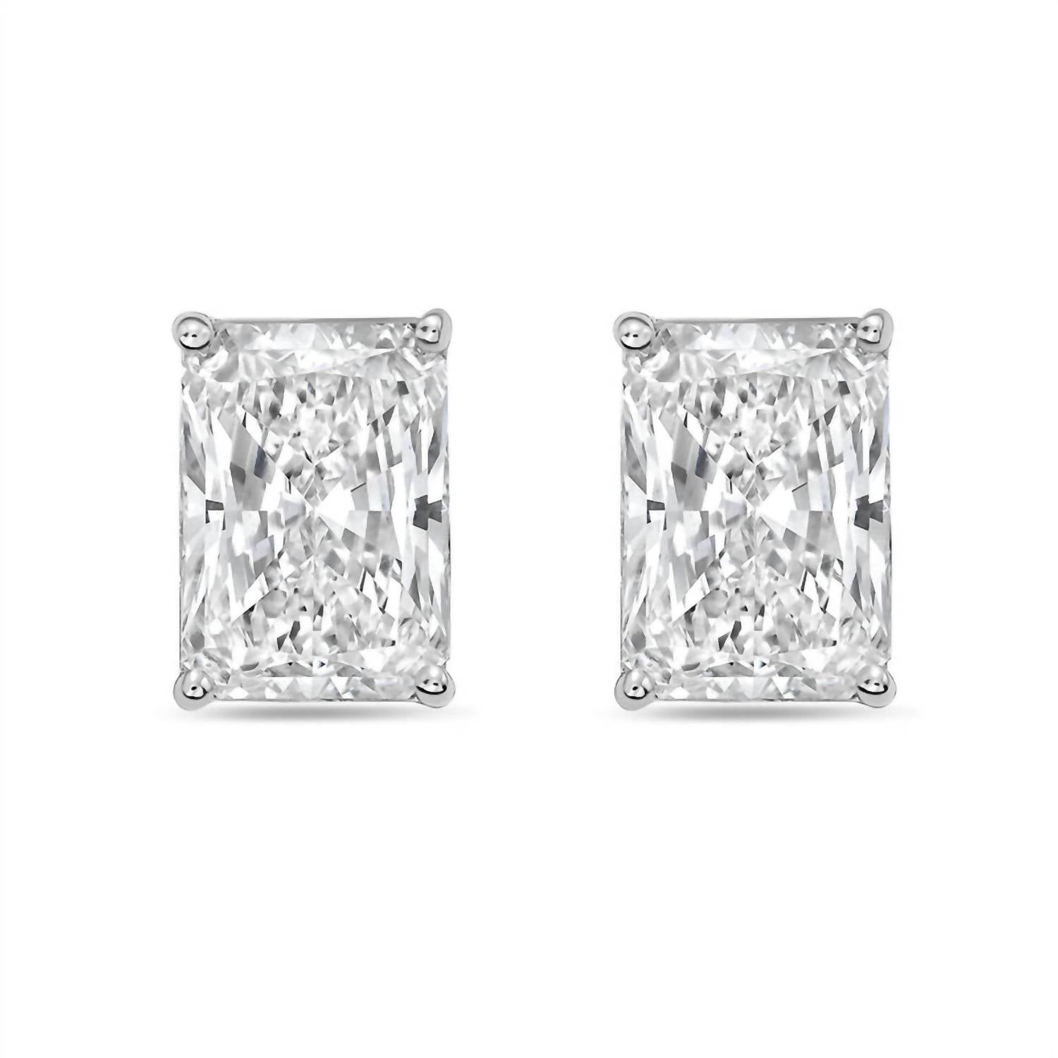 Diana M Jewels - Women's Radiant Lab-grown Diamond Stud Earrings (1.00 Tcw) - Delicate