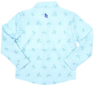 Blue Quail Clothing Co. Boys' Huntsman Green Sleeve Shirt in blue - kids' shirt - detail view