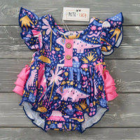 Pete + Lucy - Girls Darling Dinos Infant Romper