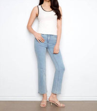 Charlie B - Interlock Knit Tank Top With Crochet Detail