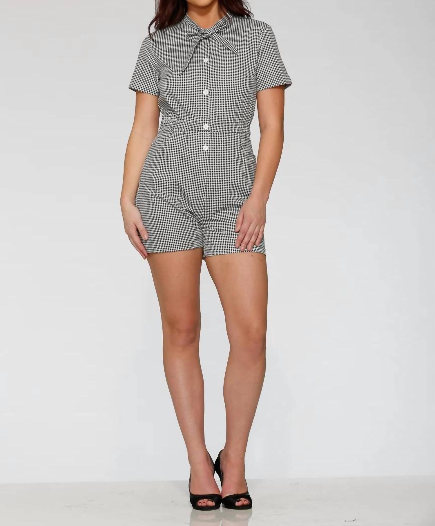 Orchid Bloom - Gingham Romper