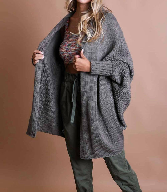 Leto - Bat Sleeve Knit Cardigan