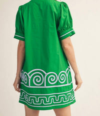 Jodifl - Appliqué Puff Sleeve Shift Dress