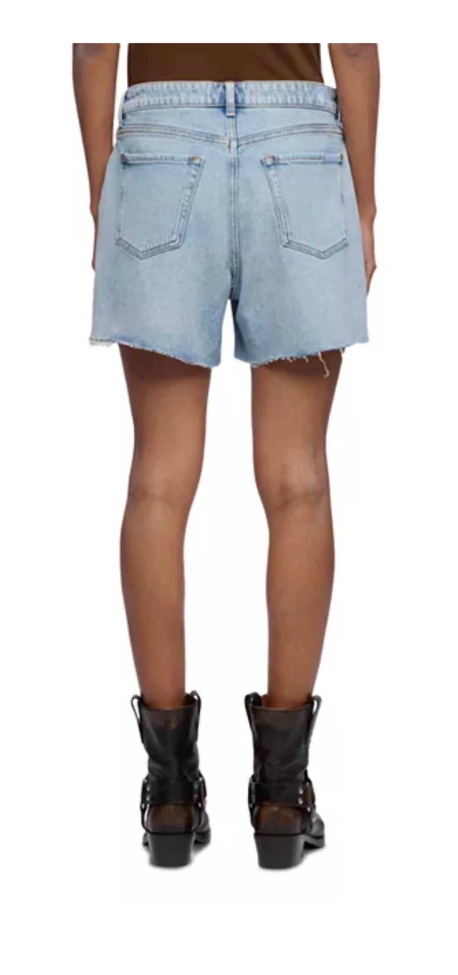 7 For All Mankind The Monroe Long Shorts in ode tu - women's shorts - view 4