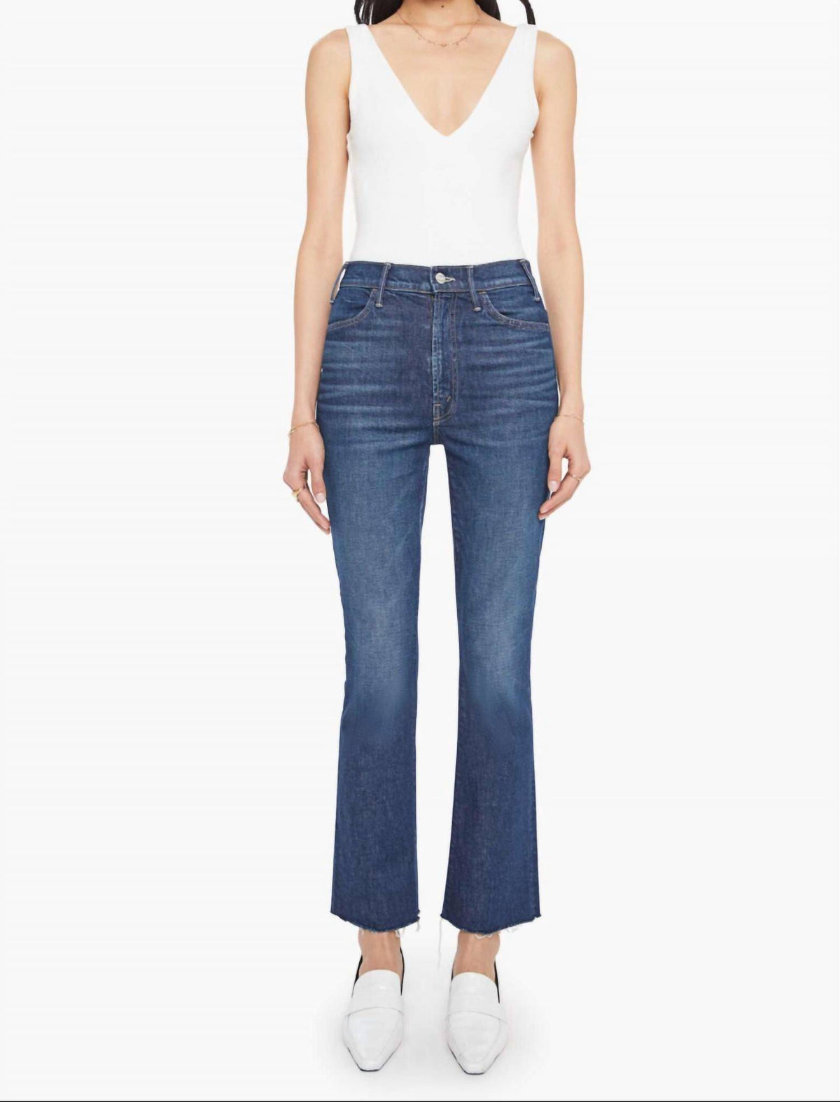 Mother - Hustler Flood Fray Ankle Bootcut Jeans
