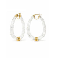 Gold & Honey - Women's Chloe Bamboo Lucite Hoop Earrings
