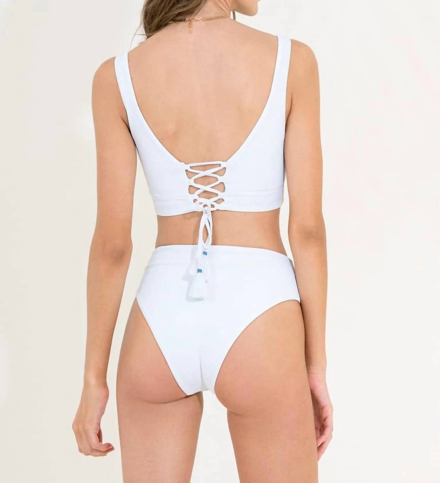 MAAJI Reversible Allure Long Line Triangle Top in simply white - women's swimwear - alternate view