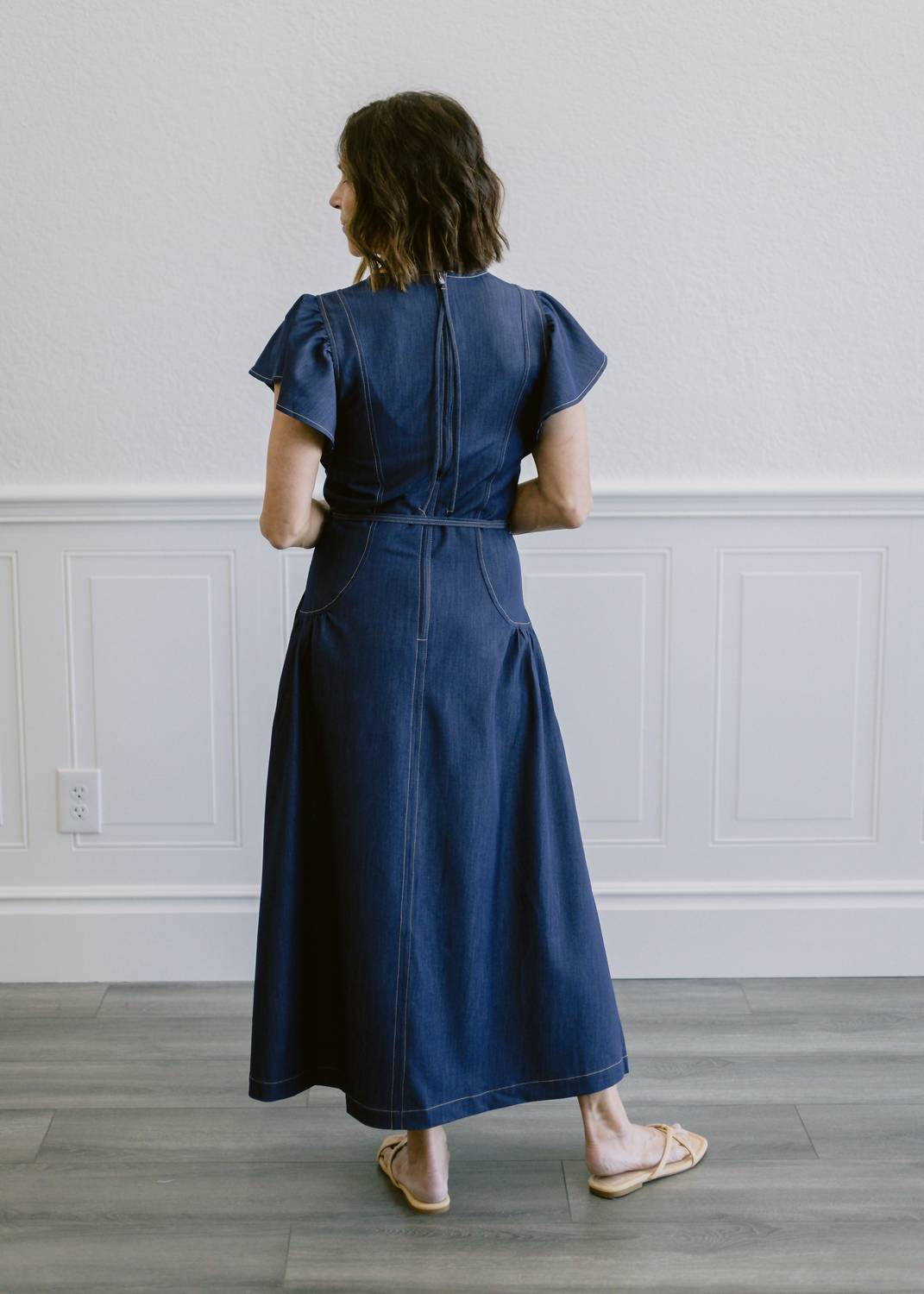 Current Air - Flutter Sleeve Waist Tie Dress