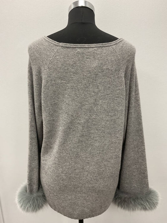Incashmere - FOX TRIMMED CASHMERE SWEATER
