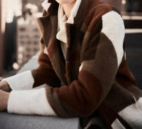 Joseph Ribkoff - Avianna Abstract Print Feather Yarn Sweater Coat