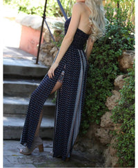 Angie - Twin Print Halter Maxi Romper