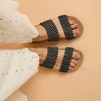 Reef - Women's Cushion Vista Black Textile Sandals