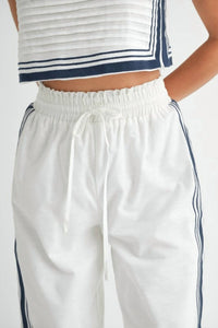 Mable - Chevron Linen Pants