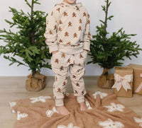 MEBIE BABY Gingerbread Hooded French Terry Set in cream - item