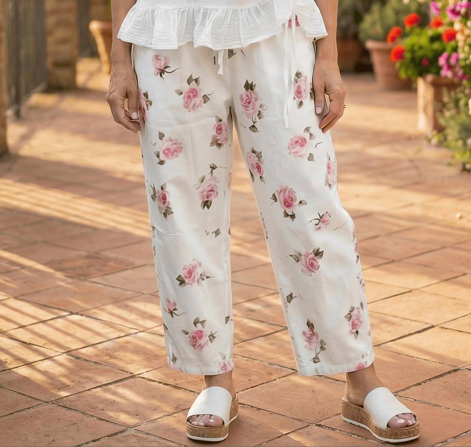 Made In Italy - La Vie En Rose Wide Leg Italian Magic Pants