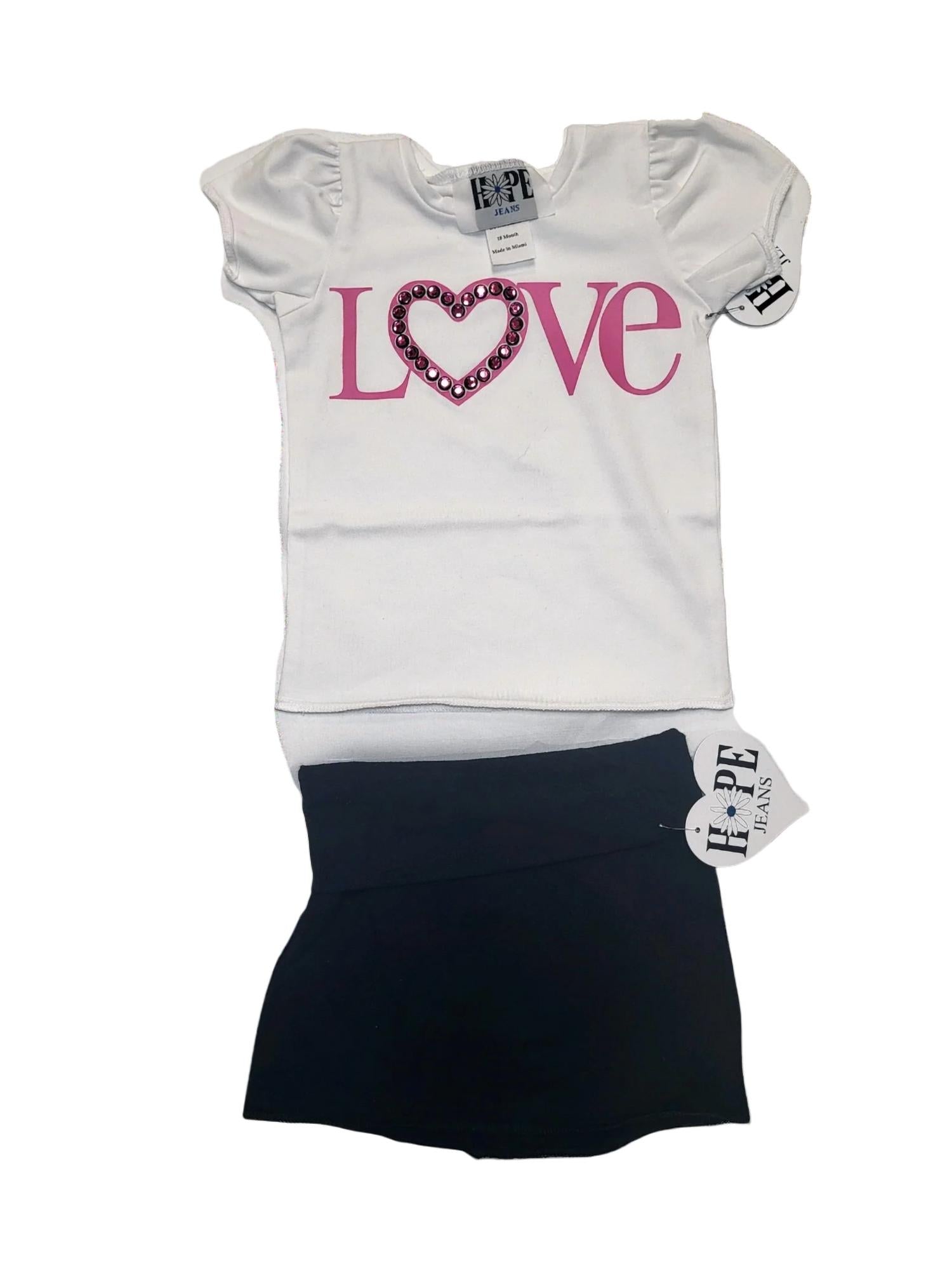 Hope Jeans - Girl's White Love Set