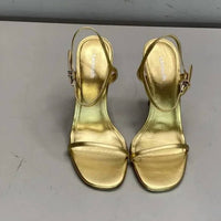 Larroude Women's Venus Stiletto Patent Leather Heel Sandals in gold - women's sandal - view 4