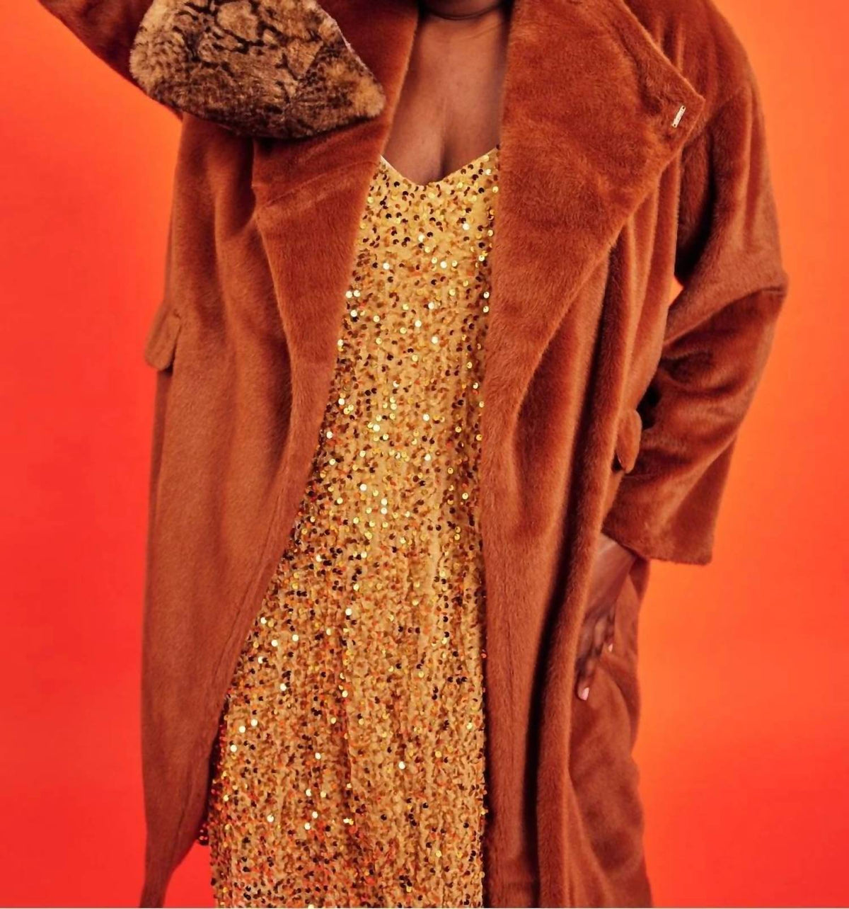 Jayley - Women's Faux Fur Long Sleeve Coat